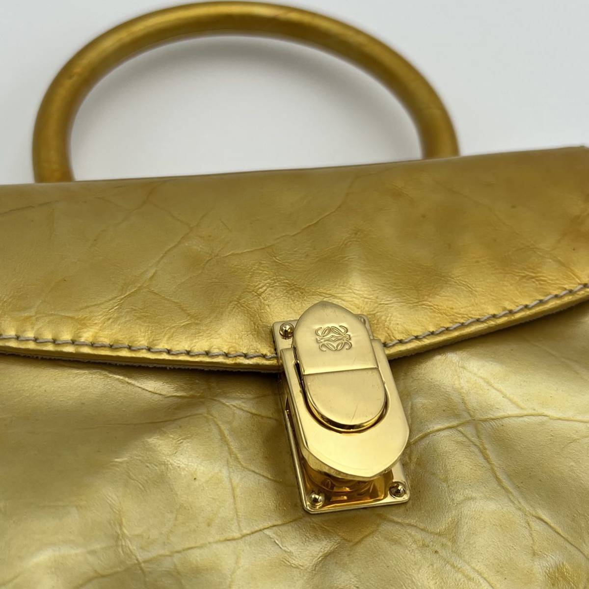 1円《超激レア・極美品》LOEWE ロエベ アナグラム ケリー型 台形 