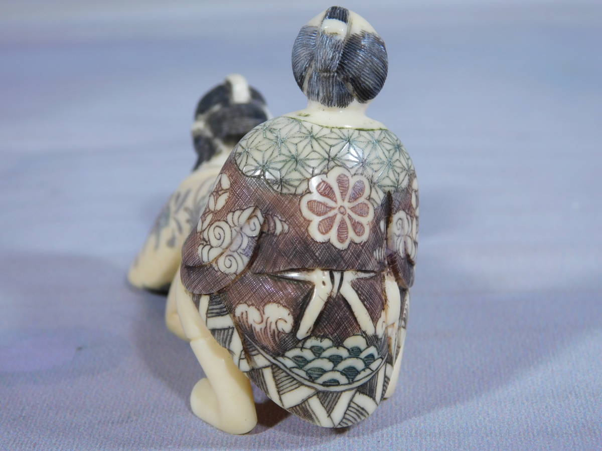 春画 根付 置物 天然素材 骨董 古美術 (桧山作 アイボリー 天然 春画 根付 置物 天然素材 骨董 古美術 (桧山作 アイボリー 天然