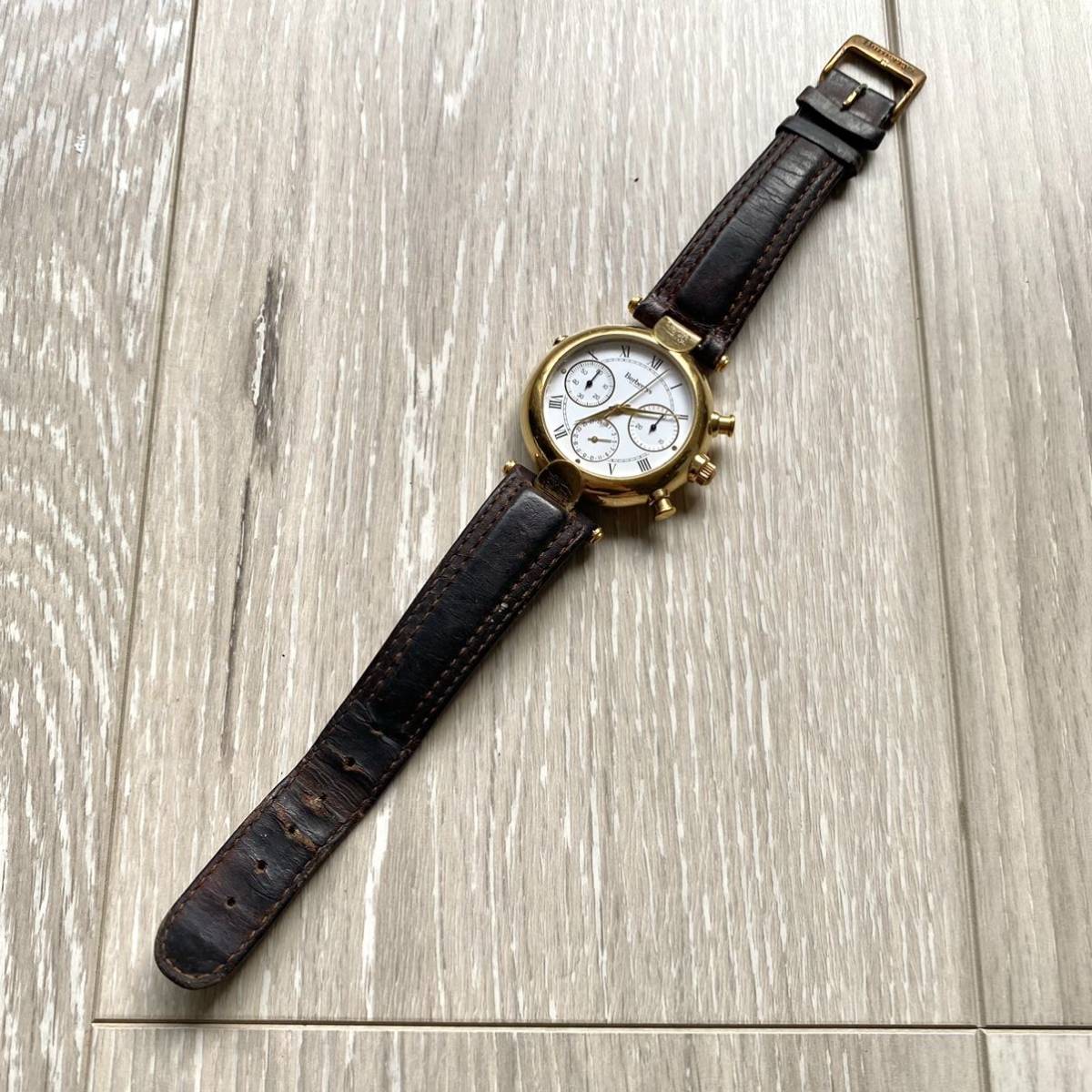 ☆1円スタ☆ BURBERRY バーバリー 腕時計 クロノグラフ 4000 ゴールド 