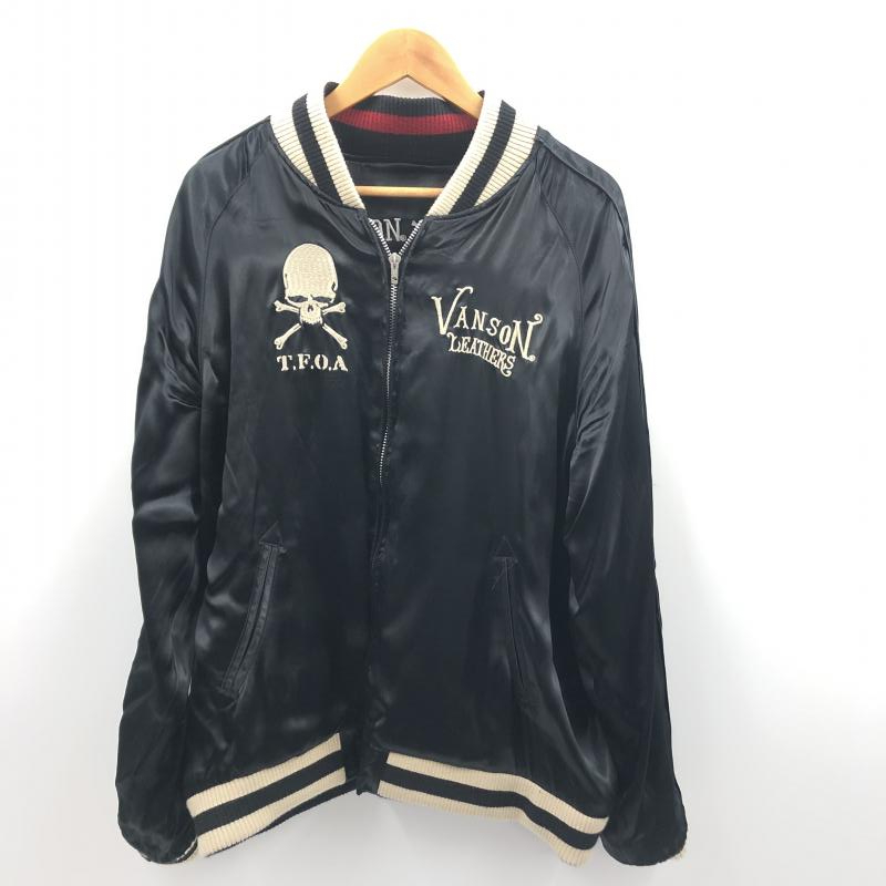 中古】VANSON バンソン × T.F.O.A リバーシブルスカジャン XL 黒 デス