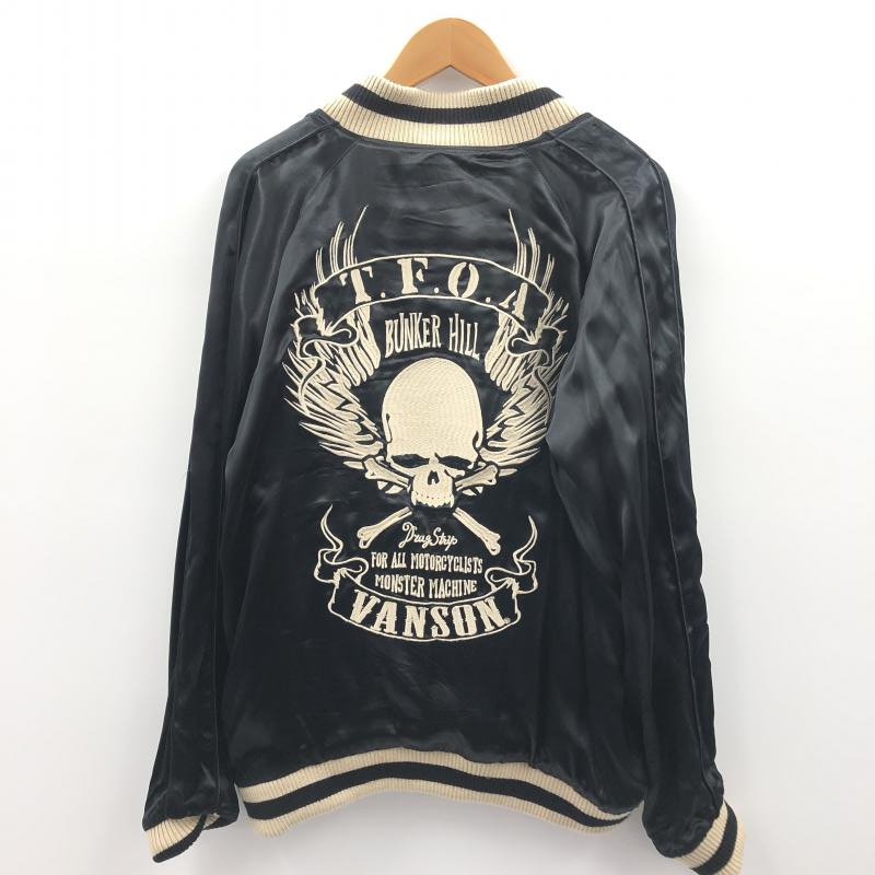 中古】VANSON バンソン × T.F.O.A リバーシブルスカジャン XL 黒 デス