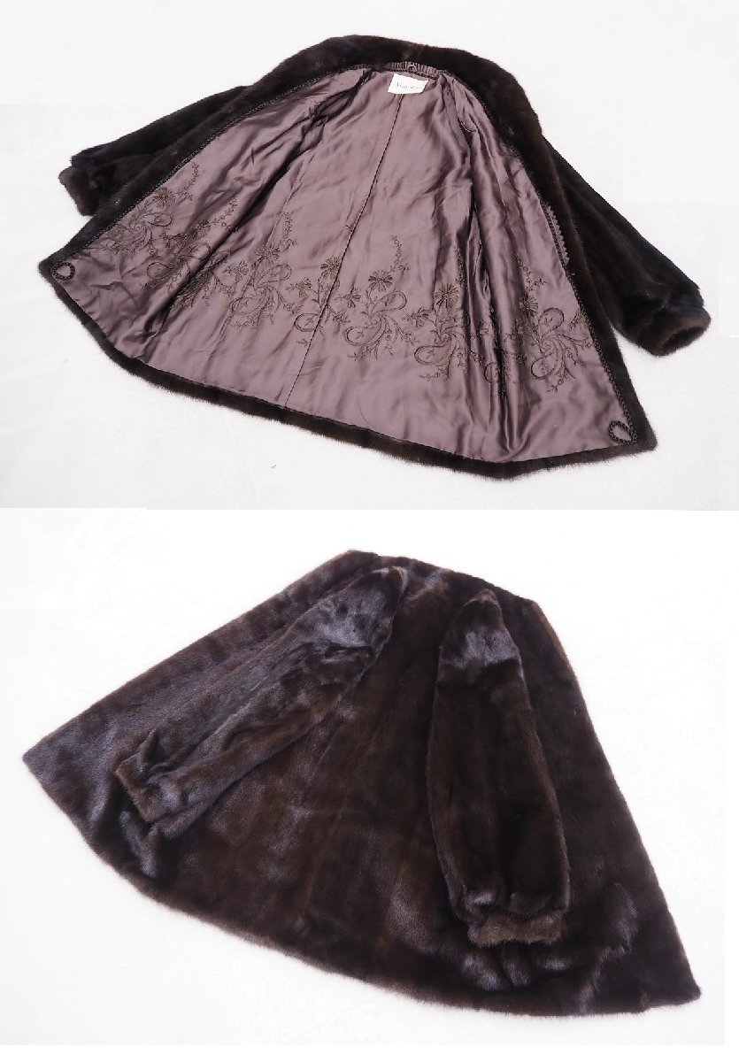 美品 ファーコート ブルーフォックス 11〜13号 Malvoisie 木下物産