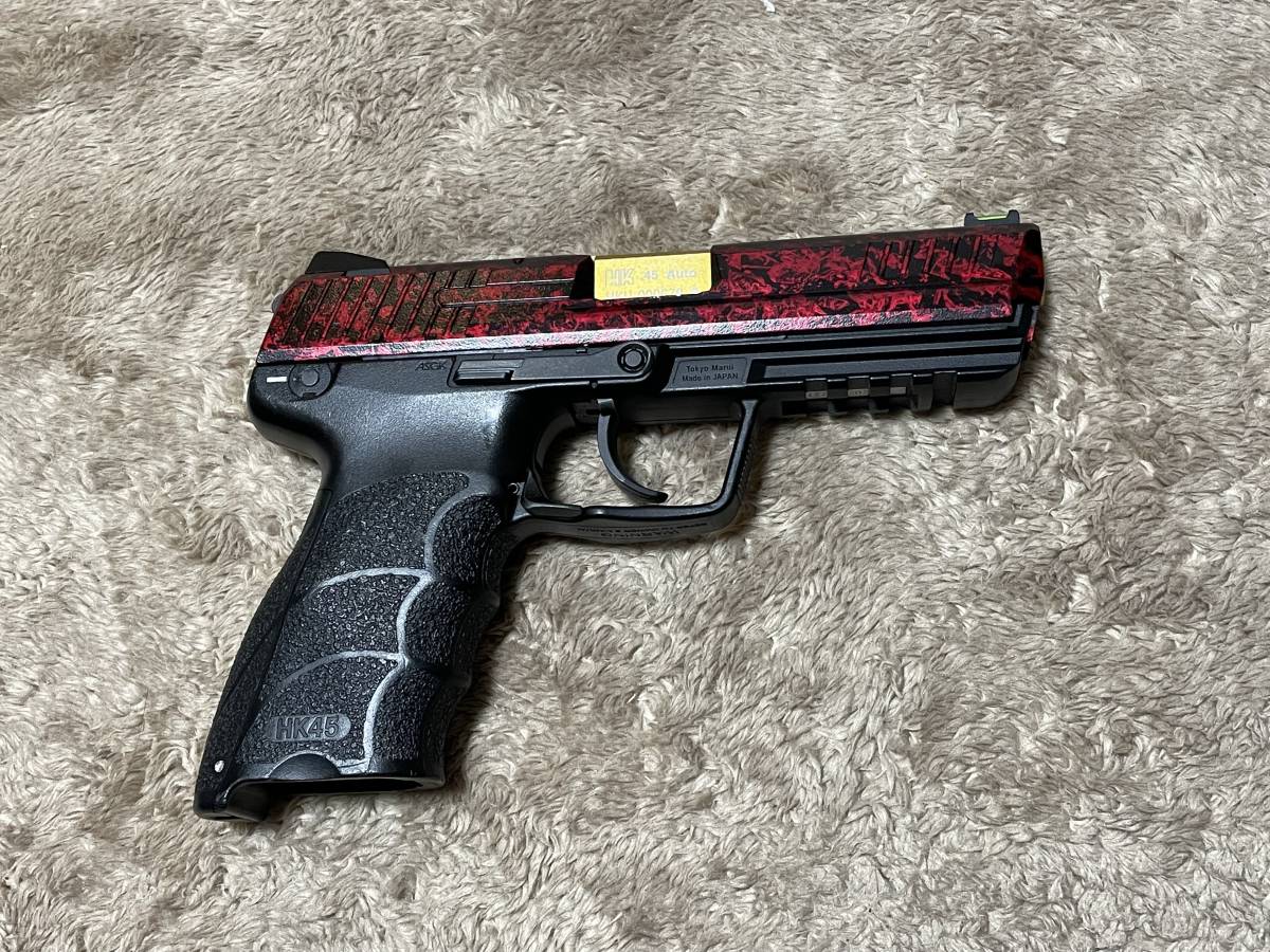 東京マルイ ガスガン HK45カスタム ラップ塗装ブラック/レッド(パーツ
