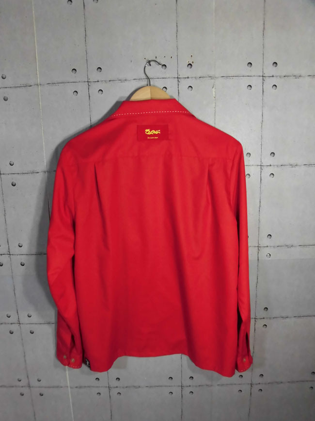 美品/CREAM SODA クリームソーダ/配色ハンドステッチシャツM  