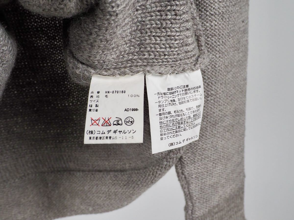 des AD1998 COMME &frasl; | シャツ AD1998 COMME des GARCONS HOMME ロールネック ニットセーター グレー フリーサイズ アーカイヴ オールド ギャルソン Archive 90s