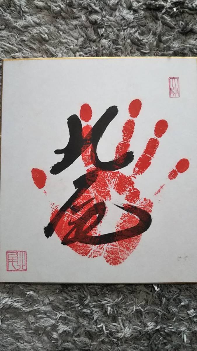 0115-40 大相撲力士色紙 第60代横綱 双羽黒 北尾光司 肉筆サイン手形色紙 落款あり 2枚(その他)|売買されたオークション情報 ...