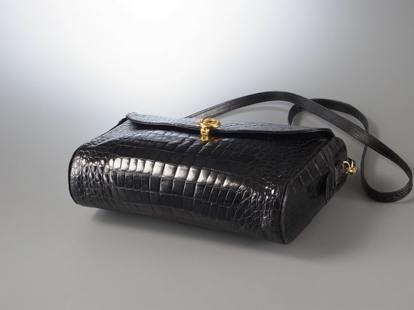 MD3848○イタリア製*バリー/Bally*クロコダイルレザー/本ワニ革 