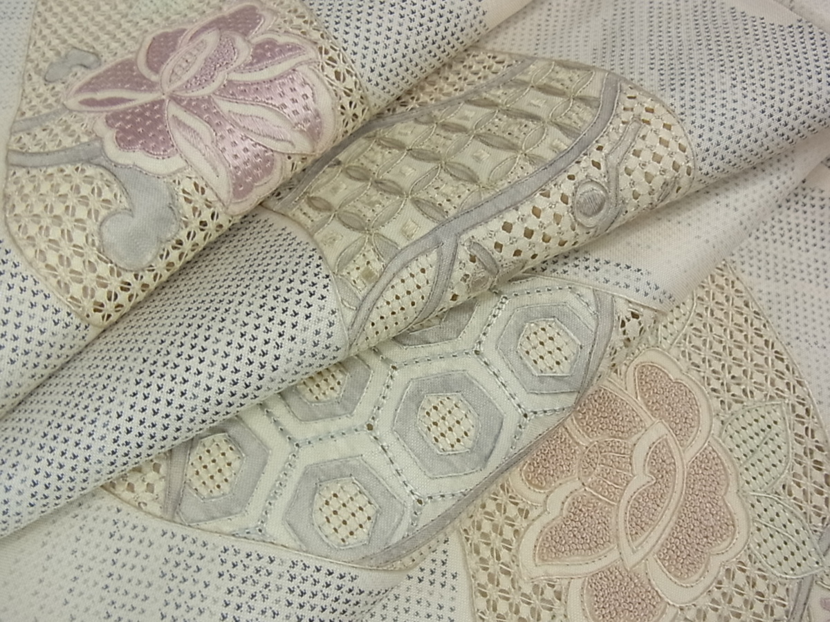 逸品 三大総刺繍 蘇州刺繍 相良刺繍 汕頭刺繍 装飾華文様の袋帯