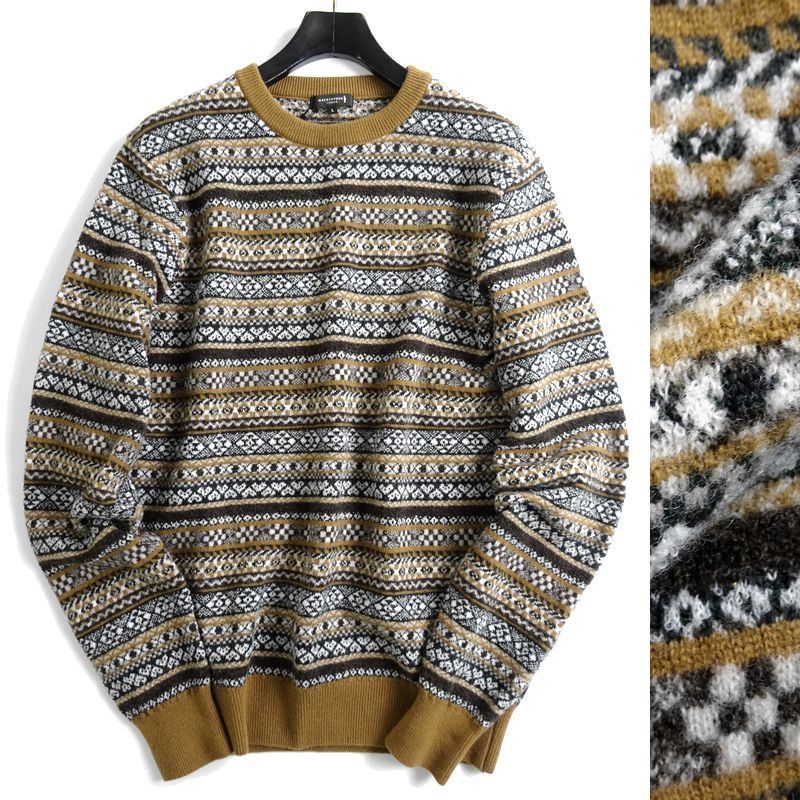 得価，正規品 MACKINTOSH LONDON マッキントッシュ 定価3.6万 フェアアイルジャガード 12GG クルーネック 長袖 ニット セーター L 050 bus6430a(Lサイズ)｜売買されたオークション情報、yahooの商品情報をアーカイブ公 Lサイズ