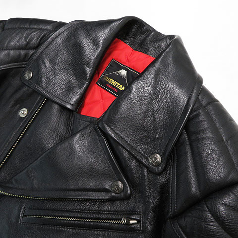 KUSHITANI レザーライダースジャケット ビンテージ ブラック 1円】KUSHITANI クシタニ ビンテージ レザージャケット ライダース