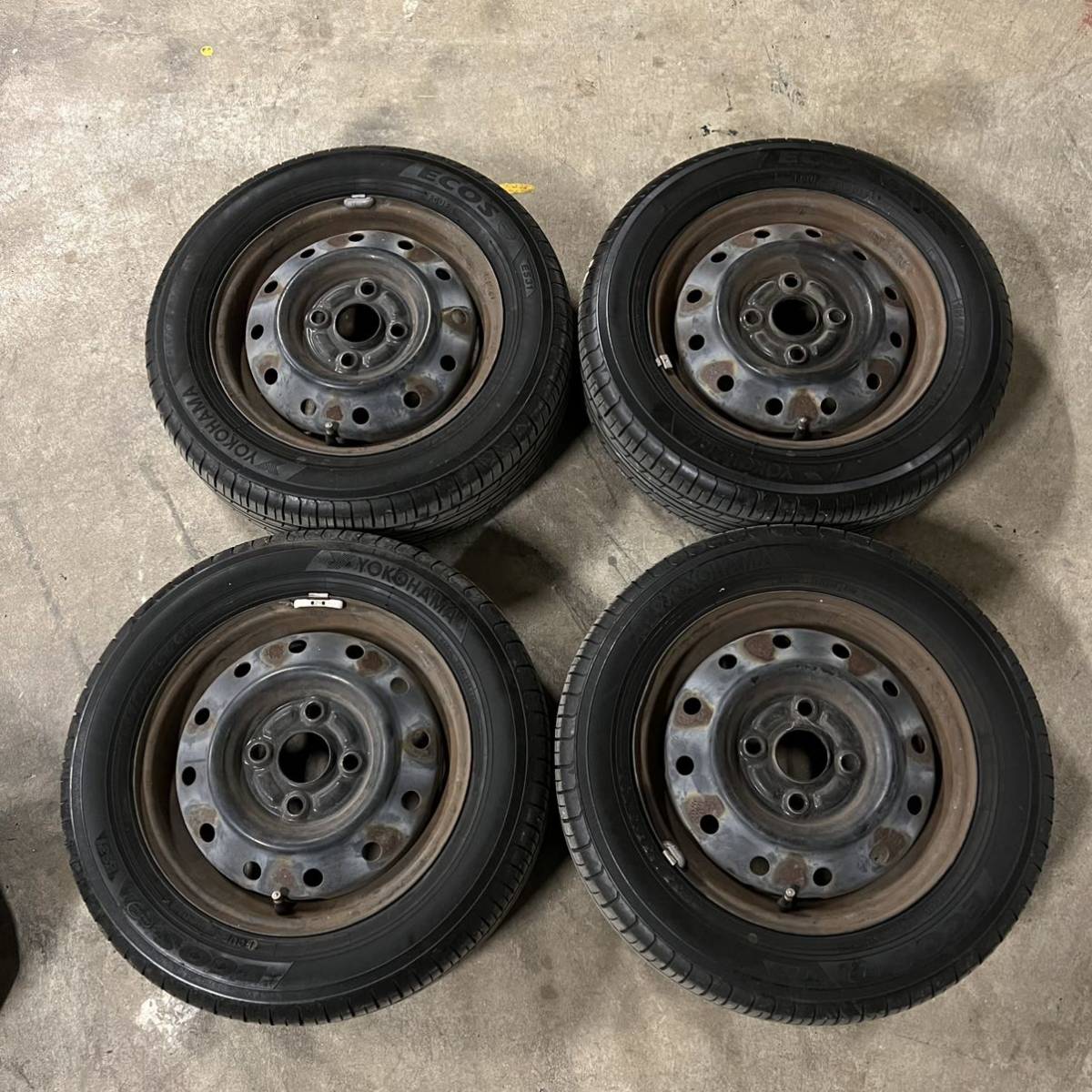 155/65R13 ヨコハマ エコス スズキ 日産 純正 ホイール ピノ オッティ 