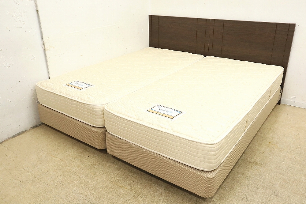 【新品，限定SALE】 展示 シモンズ ニューフィット Newfit シングルベッド2台 41万 キングベッドサイズ ツインベッド ダブルクッション 直接引取歓迎(マットレス付き)｜売買されたオークション情報、yahooの商品情 マットレス付き