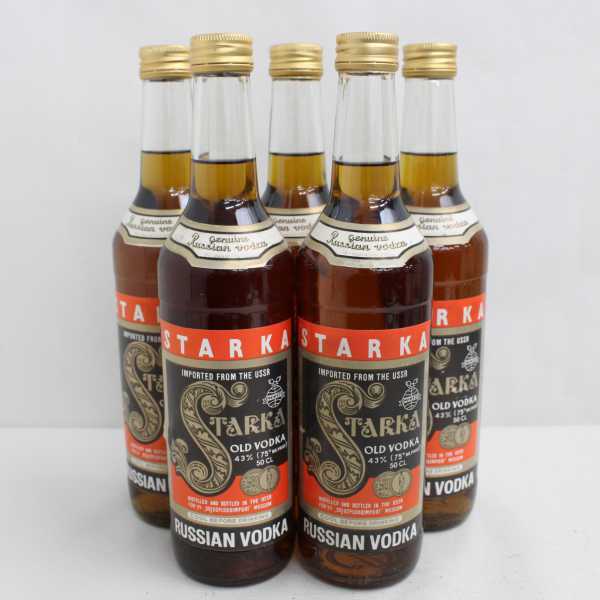 【5本セット】STARKA（スタルカ）ウォッカ 43％ 500ml ※状態不良 画像要確認※ X22A180011