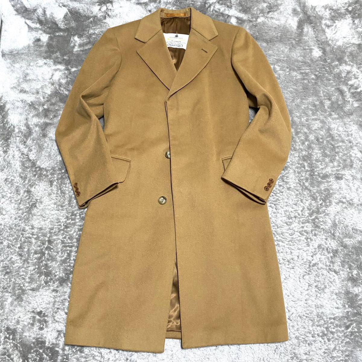 美品　Aquascutum 比翼　チェスターコート　アクアスキュータム　キャメル 最高級】アクアスキュータム Aquascutum チェスターコート ピュア