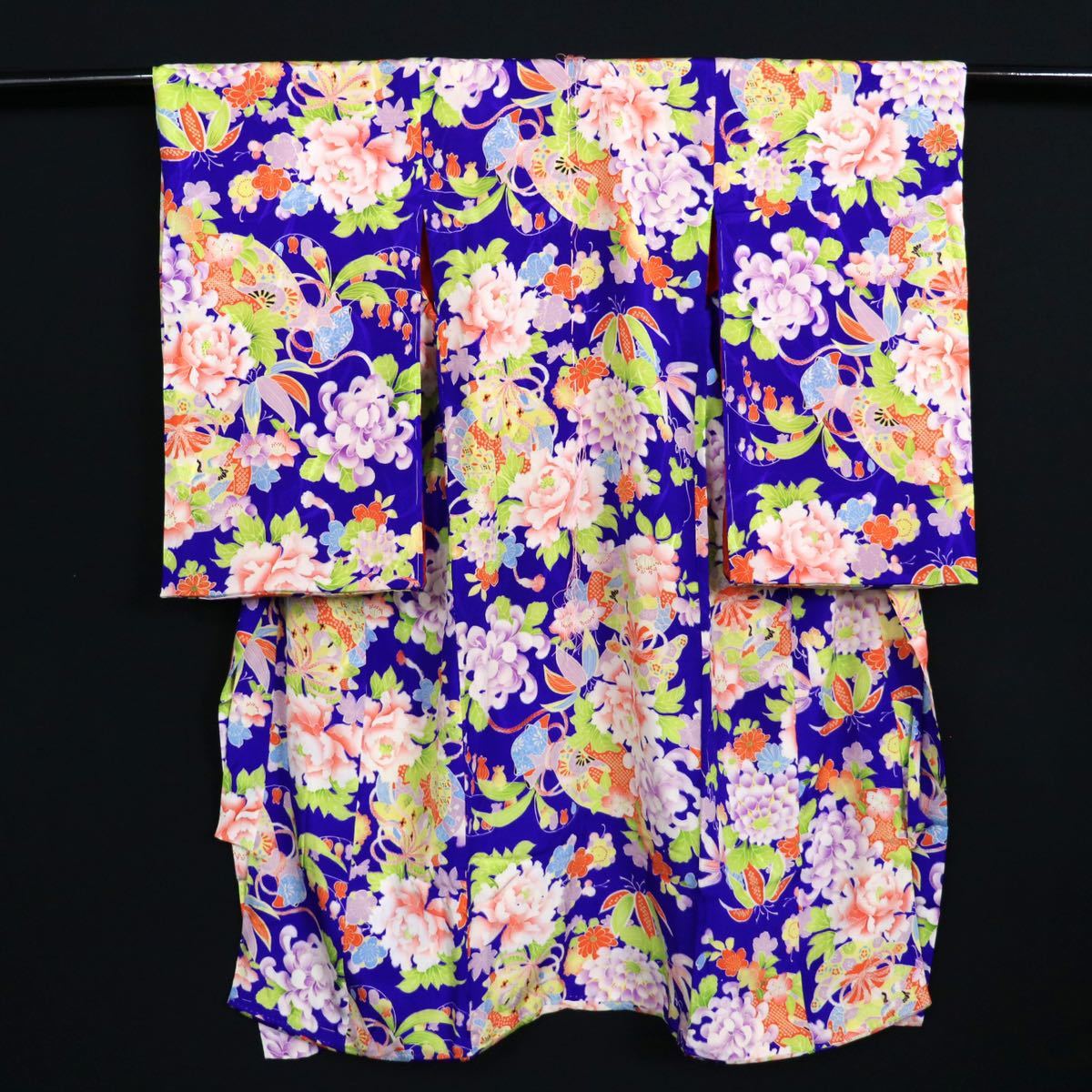 専用です。アンティーク　錦紗　子供着物　アンティーク着物　大正ロマン 極美品！ アンティーク 大正ロマン 錦紗 鈴に梅笹牡丹模様子供着物