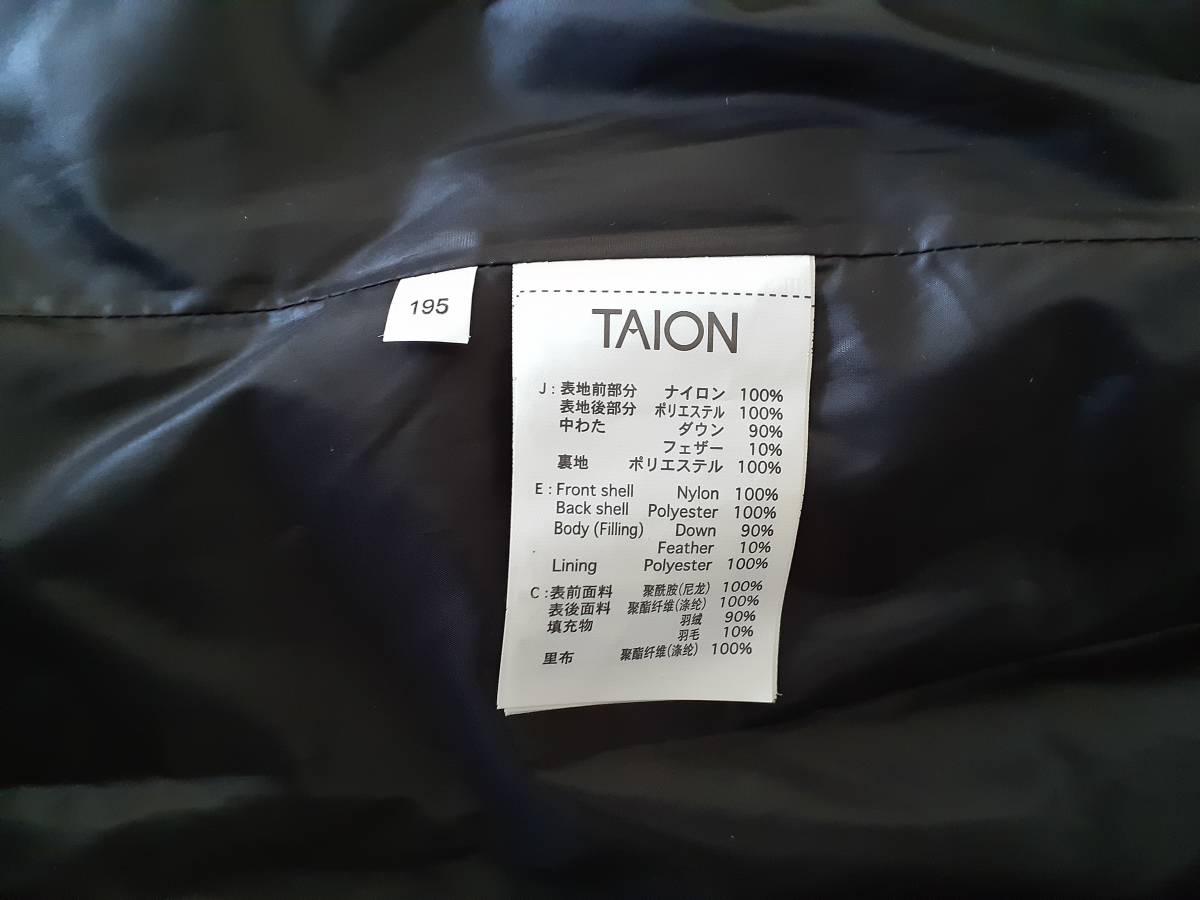 【送料無料】美品　TAION（タイオン）　ダウンベスト　メンズＬ　ブラック TAION Vネックボタン ダウンベスト ダウンベスト｜MEN'S TAION(タイオン) [タイオン]