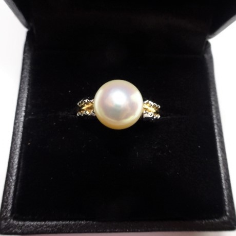 指輪　K18・Pt900　本真珠　リング　