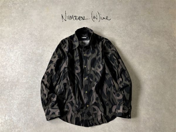当時物○NUMBER (N)INE○希少トライバル柄コットン シャツ  