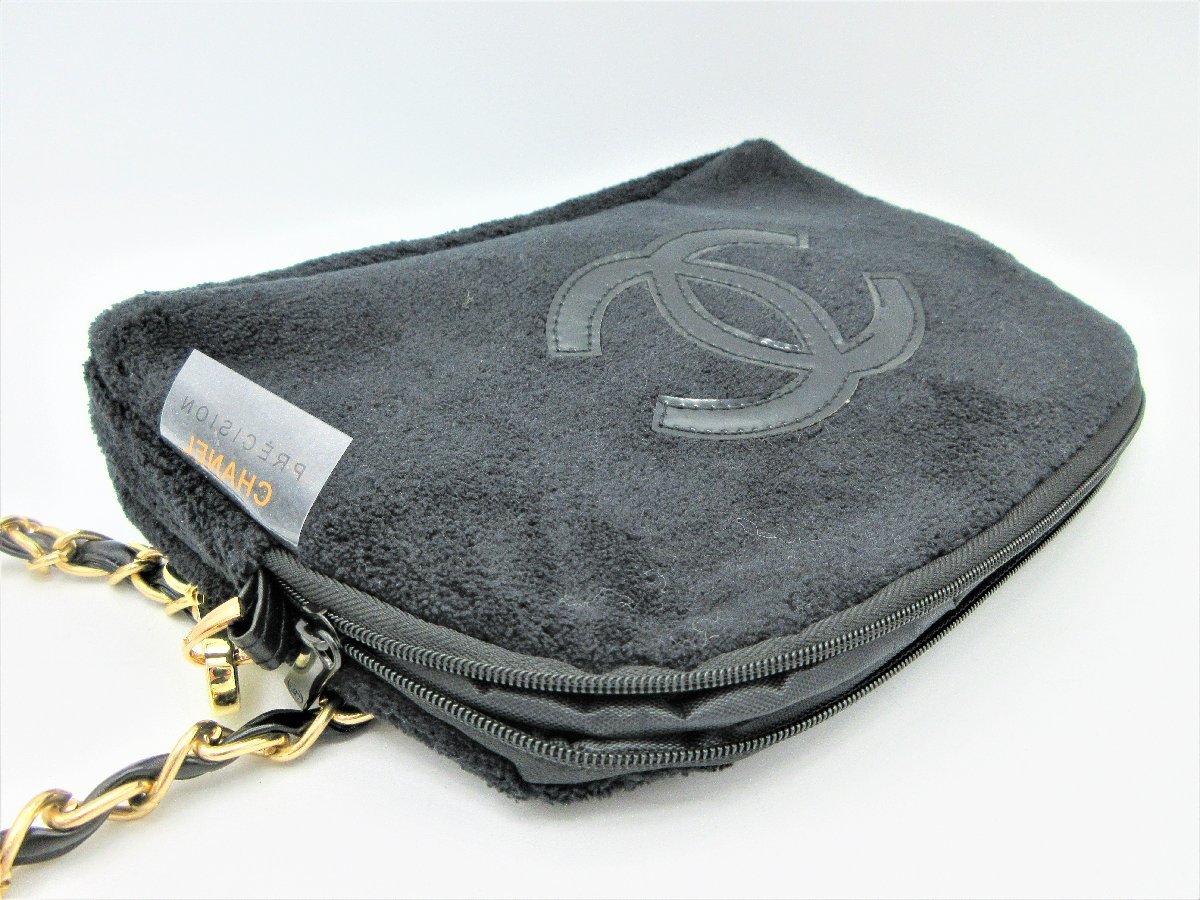 美品 シャネル ノベルティ ポーチ ショルダー ブラック 美品♪CHANEL
