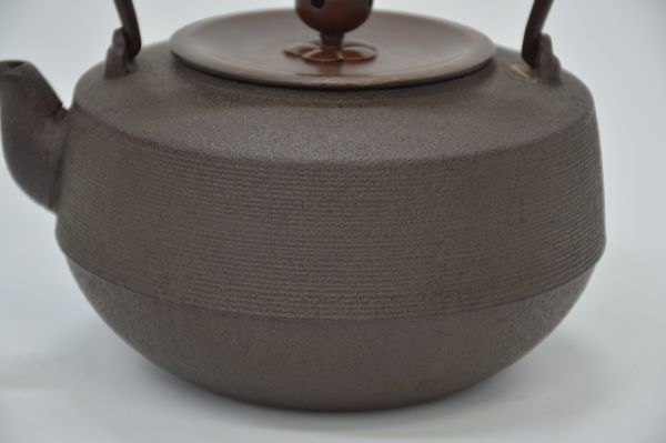 4M 0124G35) 鉄瓶 鉄製 急須 銅蓋 骨董品 茶道具 茶器 【経年保管品