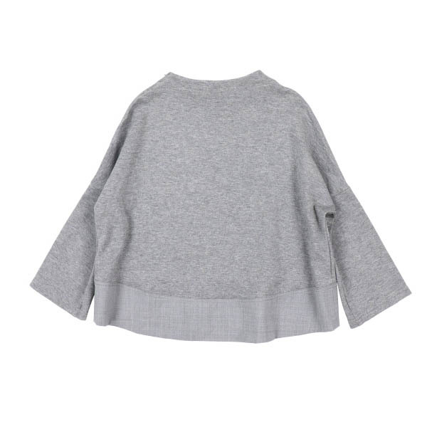 【美品】MORABITO/モラビト レディース セット 七分袖トップス×フレアスカート カットソー素材 38 M グレー [NEW]★41AG64 MORABITO（シャツ&frasl;ブラウス(長袖&frasl;七分)）のフリマアイテム一覧 モラビト MORABITO ブルーグレー レース切替リブニット パープル