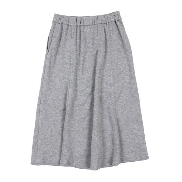 【美品】MORABITO/モラビト レディース セット 七分袖トップス×フレアスカート カットソー素材 38 M グレー [NEW]★41AG64 MORABITO（シャツ&frasl;ブラウス(長袖&frasl;七分)）のフリマアイテム一覧 モラビト MORABITO ブルーグレー レース切替リブニット パープル