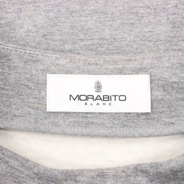 【美品】MORABITO/モラビト レディース セット 七分袖トップス×フレアスカート カットソー素材 38 M グレー [NEW]★41AG64 MORABITO（シャツ&frasl;ブラウス(長袖&frasl;七分)）のフリマアイテム一覧 モラビト MORABITO ブルーグレー レース切替リブニット パープル