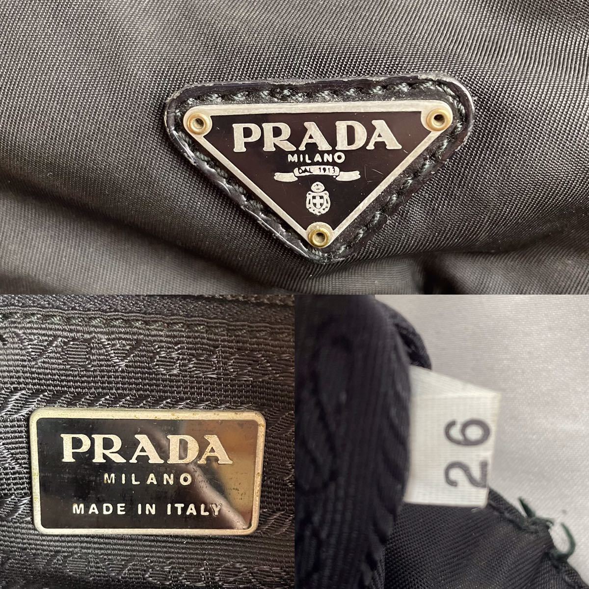 ☆1円☆ 美品 フラップ 白タグ 正規 PRADA プラダ ショルダーバッグ 