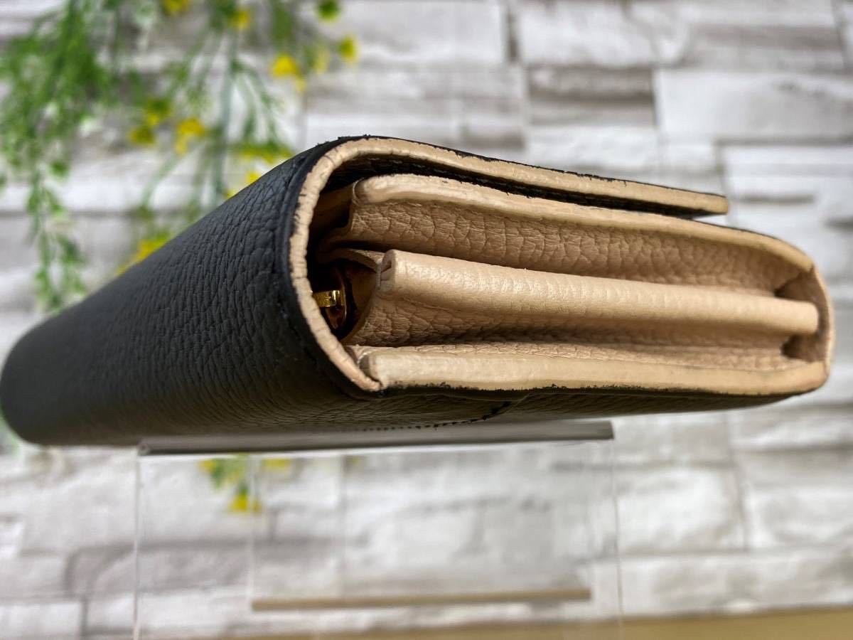 美品】ルイヴィトン ポルトフォイユ カプシーヌ 黒 欲しけれ レザー 二  