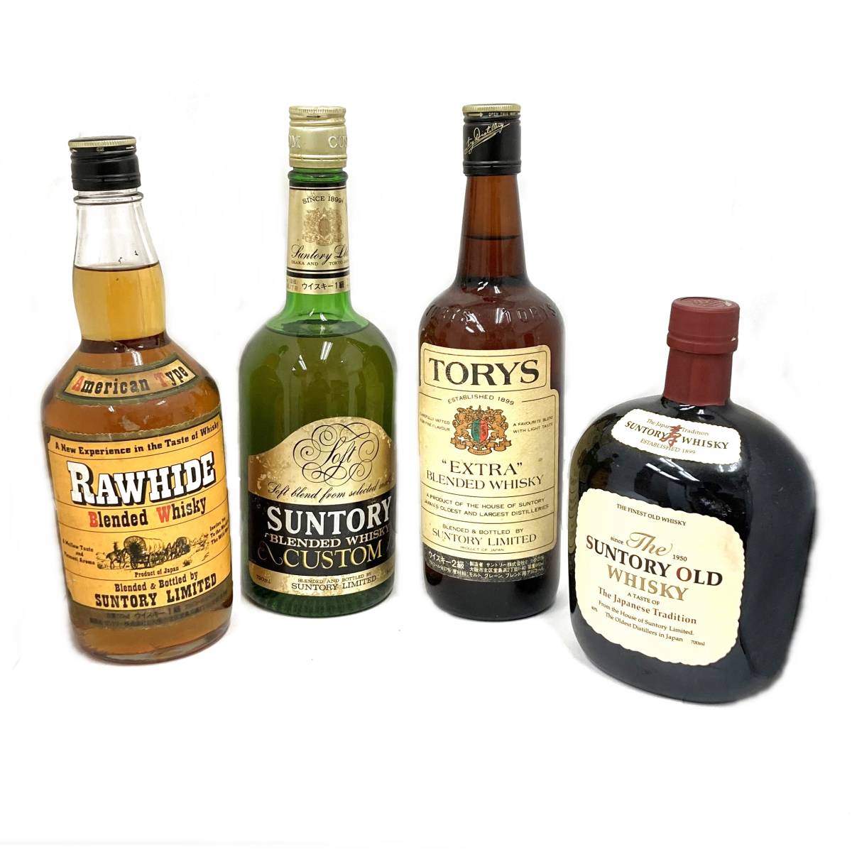 【連絡必須】サントリー SUNTORY ローハイド カスタム トリス エクストラ サントリーオールド だるま 寿 国産 ウイスキー 4本セット 管54