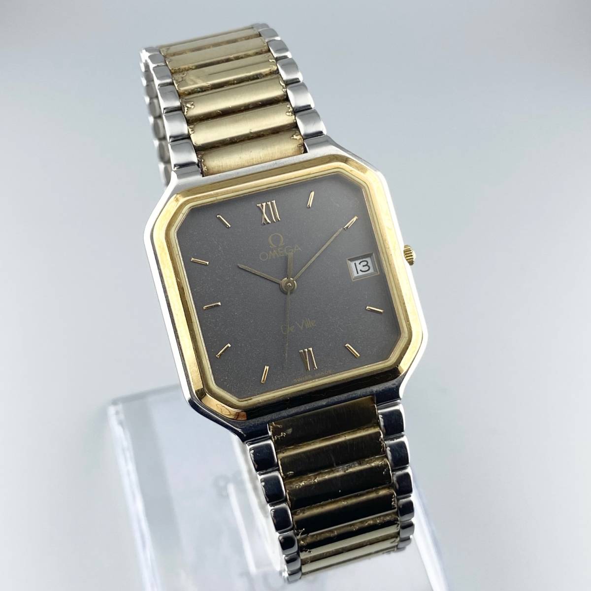 1円〜OMEGA オメガ 腕時計 メンズ DE VILE デビル ゴールド文字