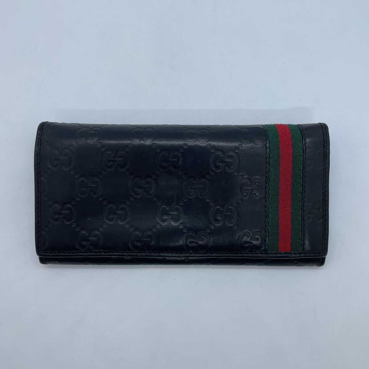 美品】 GUCCI グッチ シマ シェリーライン GG レザー ブラック 二 