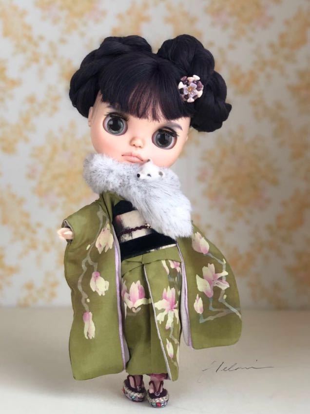 【Helmi】ブライスアウトフィット・Blytheoutfit・手染め振袖set・マグノリア