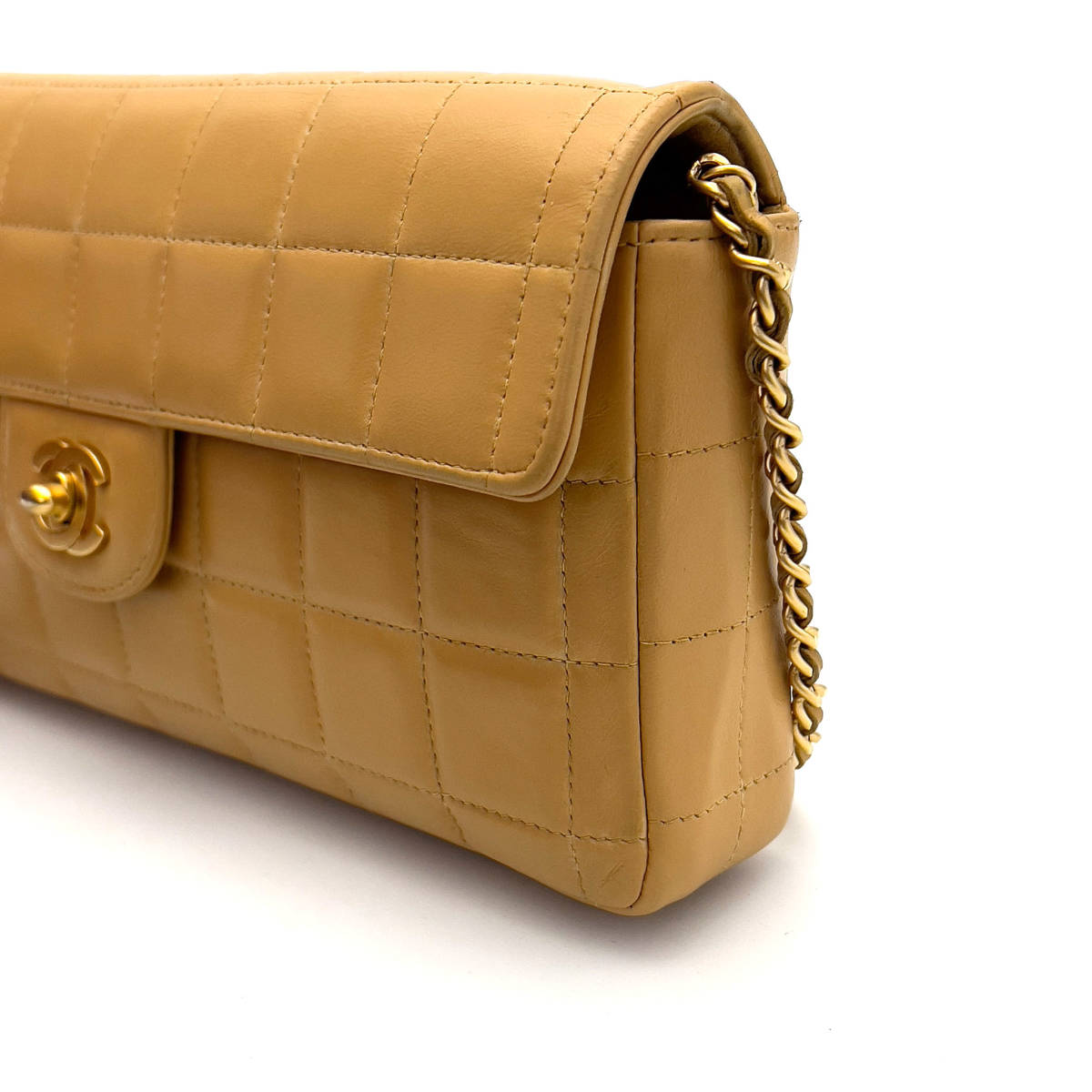 p63◇超美品◇ シャネル CHANEL チョコバー ラムスキン チェーン 