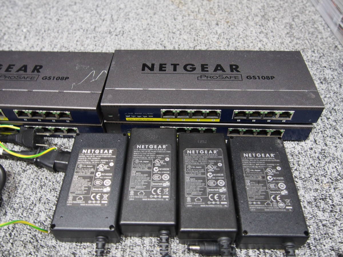 ○中古 NETGEAR 8port GS108P スイッチングハブ 4台セット 【公式通販】