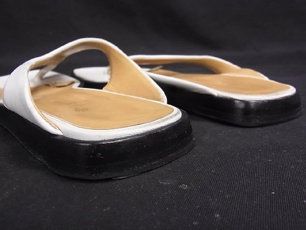 1円 HERMES エルメス レザー フラット トングサンダル サイズ35 1/2
