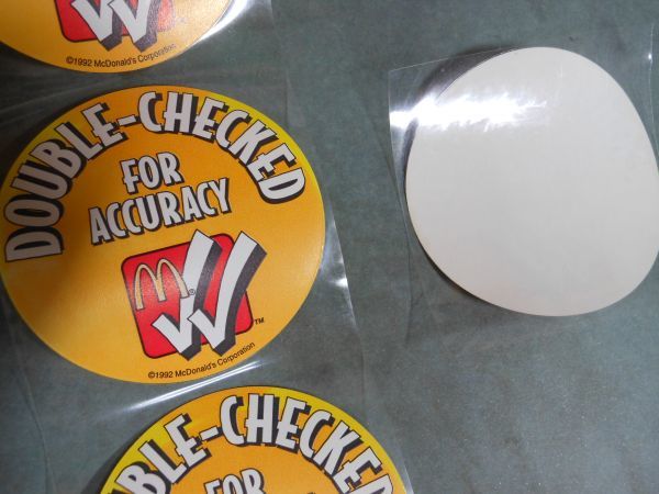 海外紙もの ヴィンテージ マクドナルド1992年 MAC DOUBLE-CHECKED レア 