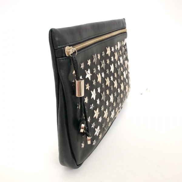ジミーチュウ JIMMY CHOO クラッチバッグ ゼナ レザー 黒 スタッズ