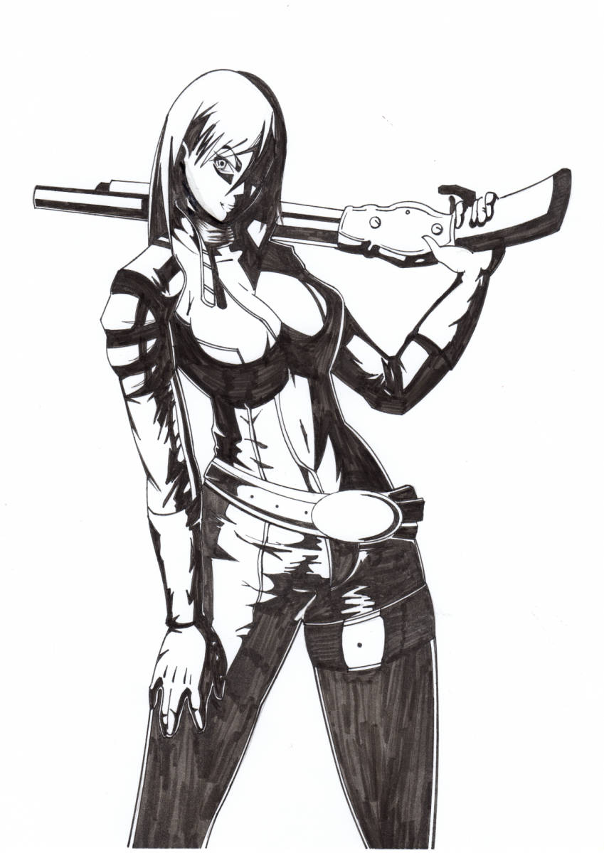 手描きイラスト散弾銃を持つレーシングスーツ女 ケント紙 手描きイラスト 売買されたオークション情報 Yahooの商品情報をアーカイブ公開 オークファン Aucfan Com