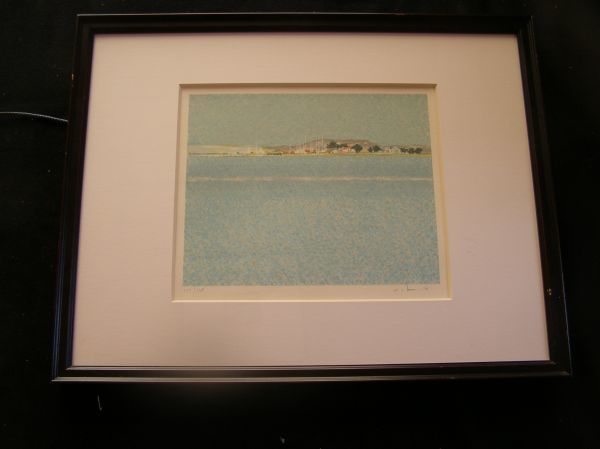 絵画 版画 アンドレ・ブーリエ 海 : BOURRIE）「港のきらめき