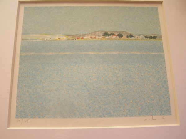 美品】リトグラフ 版画 港の風景 アンドレ・ブーリエ 海 美品