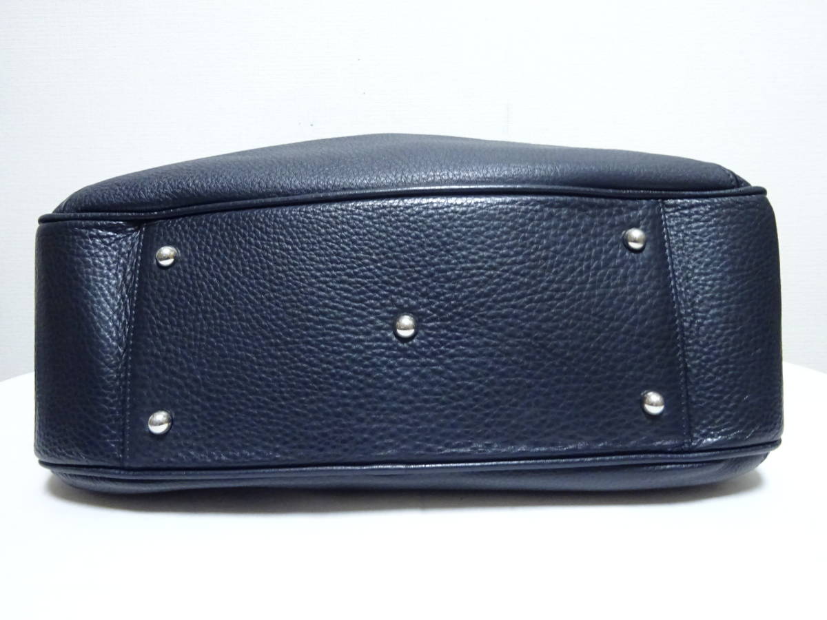 PELLE MORBIDA ペッレモルビダ レザートートバッグ ネイビー 紺色 