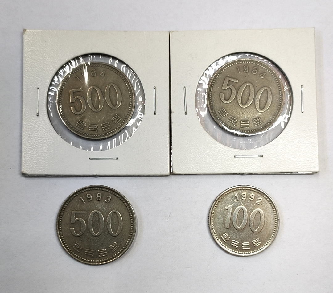 KOREA 韓国/500ウォン硬貨 1983年×1枚 1984年×2枚/100ウォン1992年×1