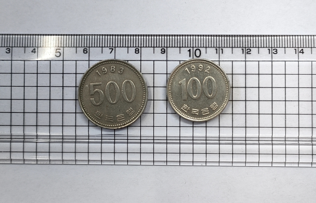 KOREA 韓国/500ウォン硬貨 1983年×1枚 1984年×2枚/100ウォン1992年×1