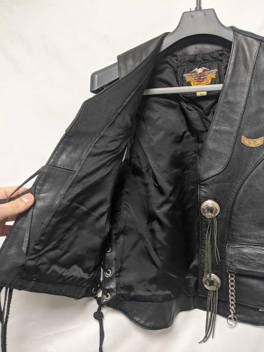 ☆1スタ☆ Harley Davidson ハーレーダビッドソン レザーベスト