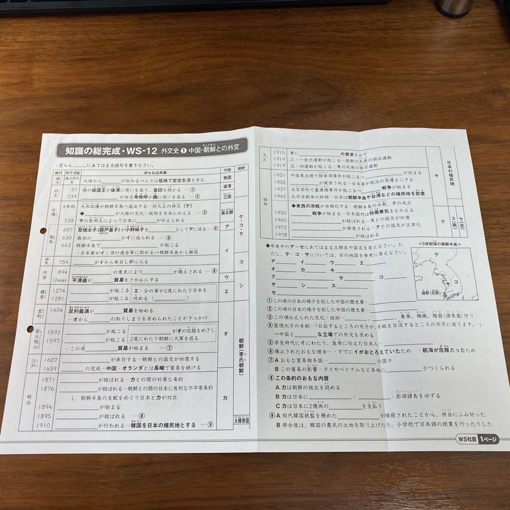SAPIX教材 社会6年・知識の総完成・WS-01～36 セット （今年度）(中学