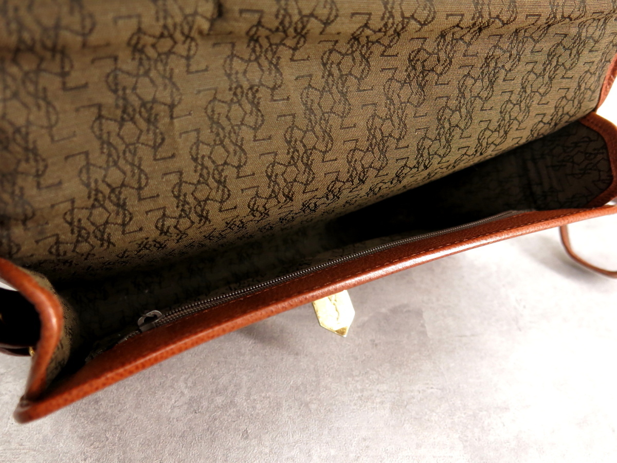 ○超美品○YSL Yves Saint-Laurent イヴ・サンローラン○カーフ レザー 