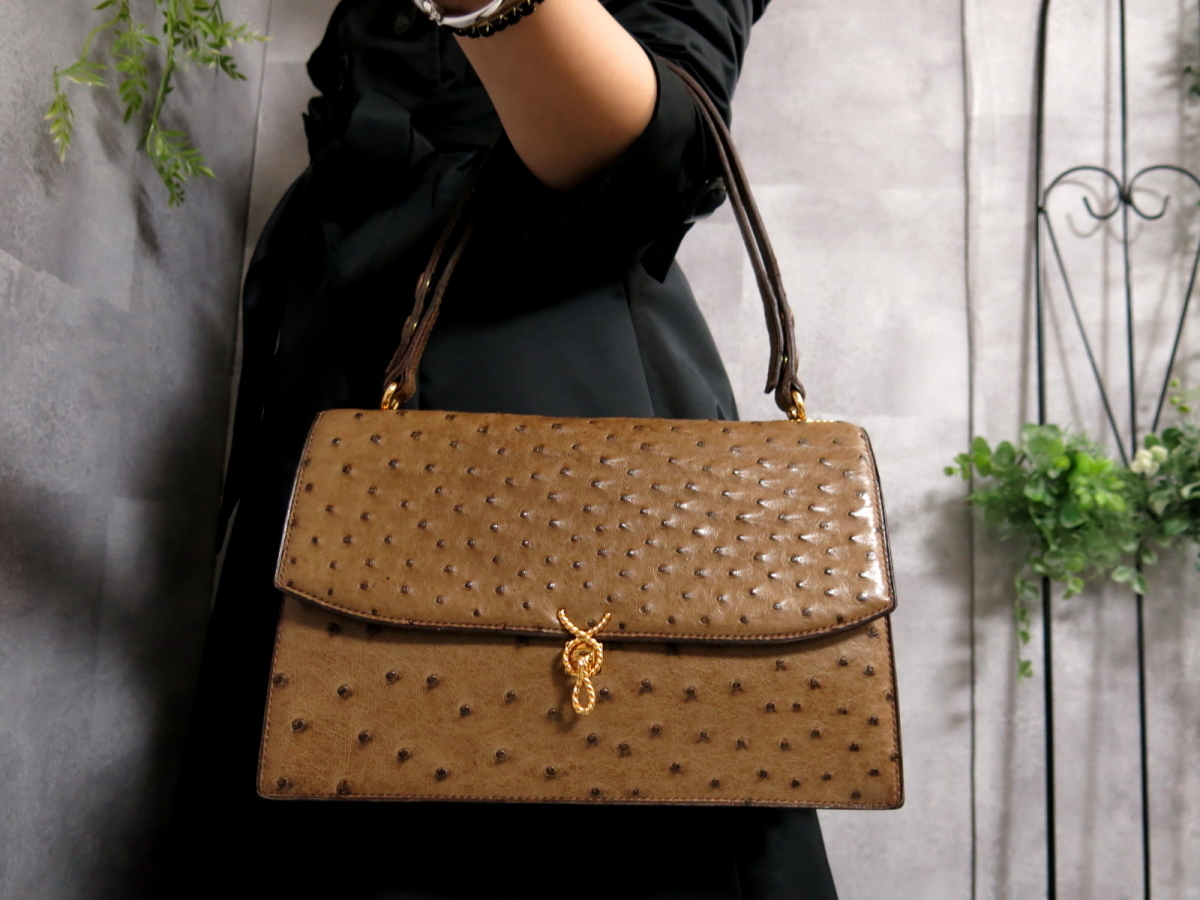 ○美品○MORABITO モラビト○プリンセス○オーストリッチ 本 だちょう 