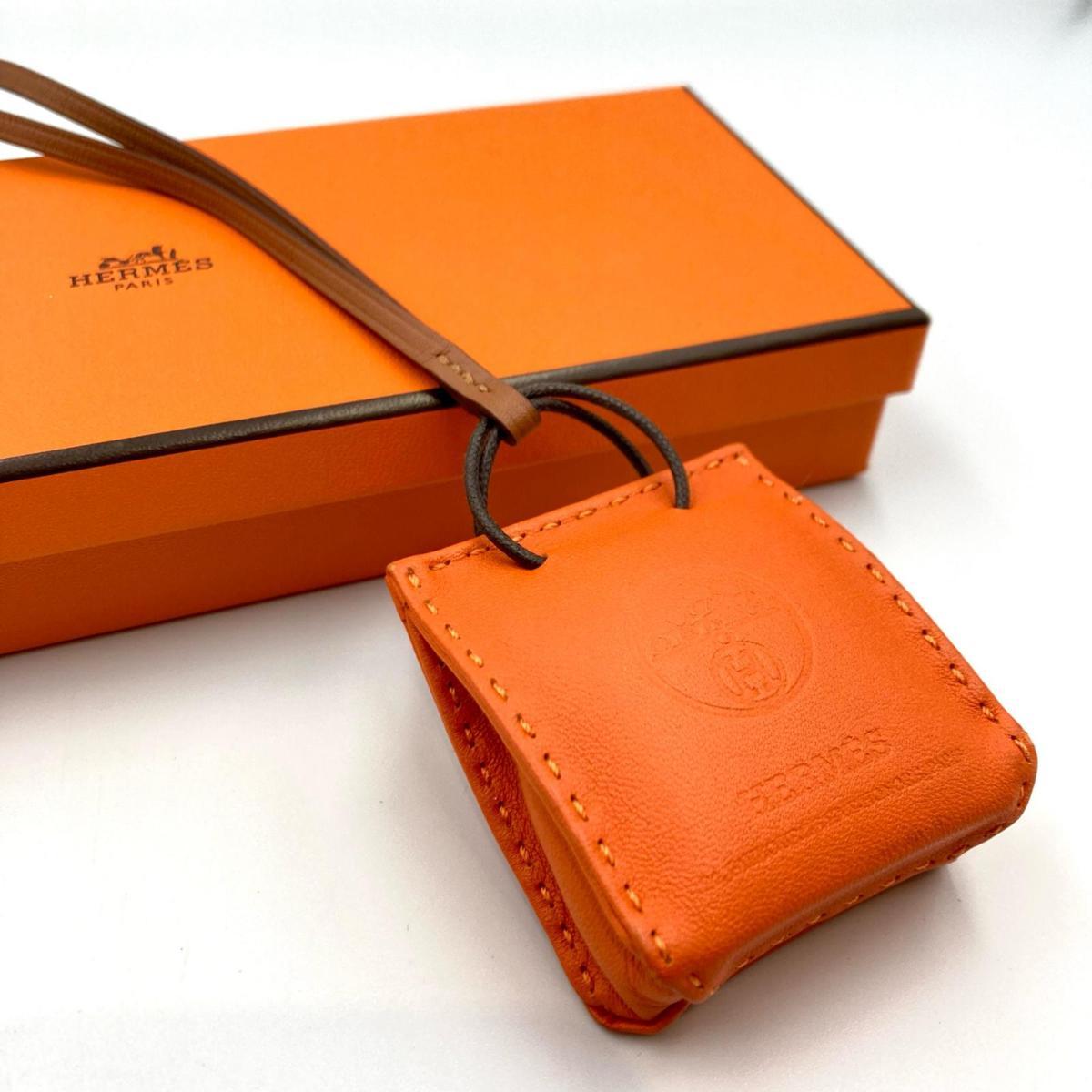HERMES エルメス サックオランジュ ショッパーモチーフ バグチャーム 
