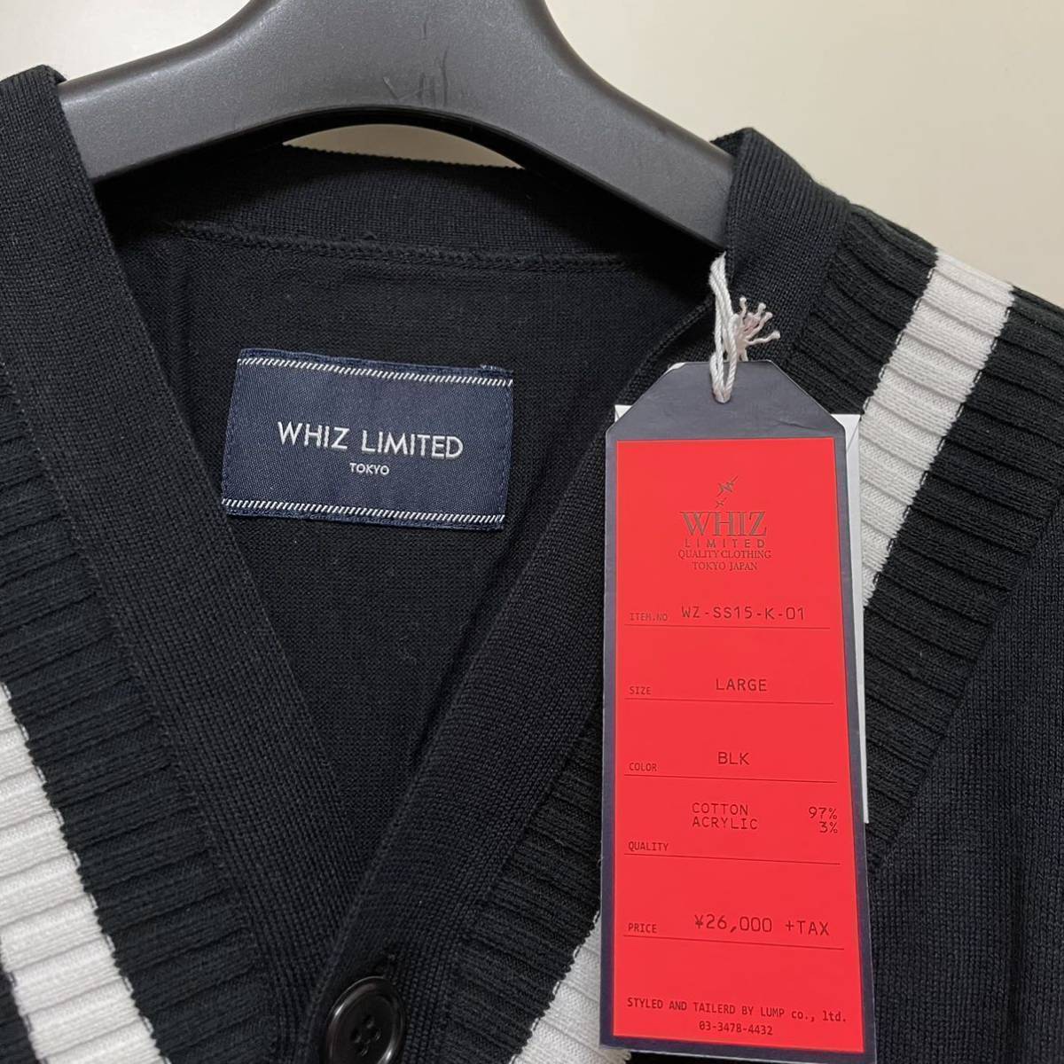 新品 WHIZ LIMITED ニット セーター カーディガン WZ-SS15-K-01 黒LARGE 定価28600円 whiz WHIZ limited by ニットの通販 メンズ